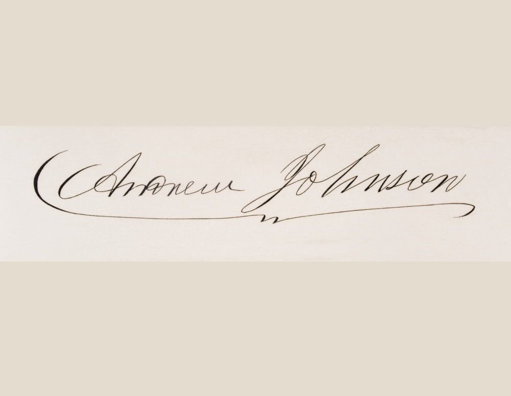 Signature Of Andrew Johnson 1808 To 1875 17Th President Of The United States 1865 To 69 Canvas Art - Ken Welsh Design Pics (32 x 24)