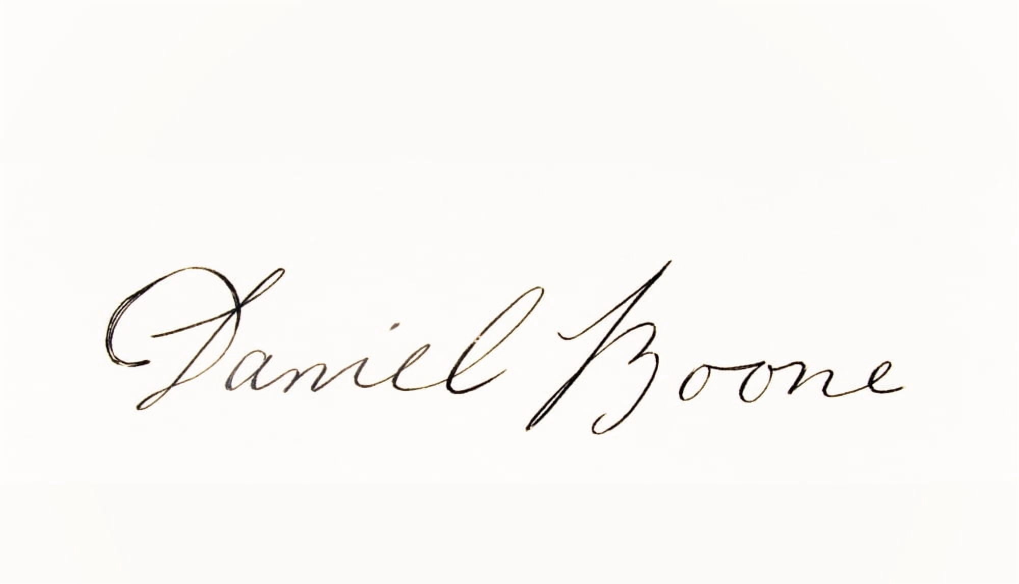 Signature Of Daniel Boone 1734-1820 American Frontiersman And Legendary Hero Canvas Art - Ken Welsh Design Pics (18 x 10)