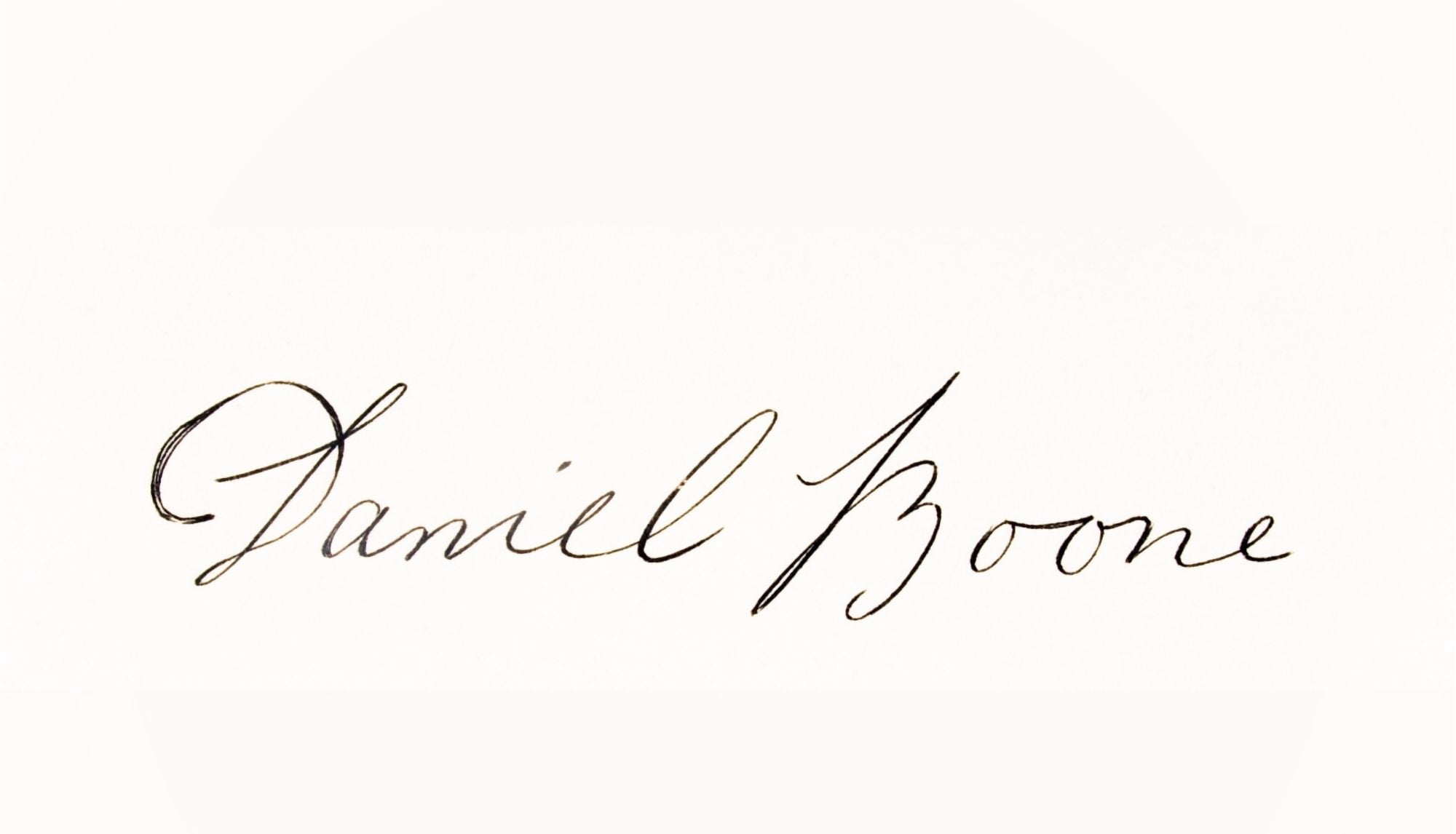 Signature Of Daniel Boone 1734-1820 American Frontiersman And Legendary Hero Canvas Art - Ken Welsh Design Pics (36 x 20)