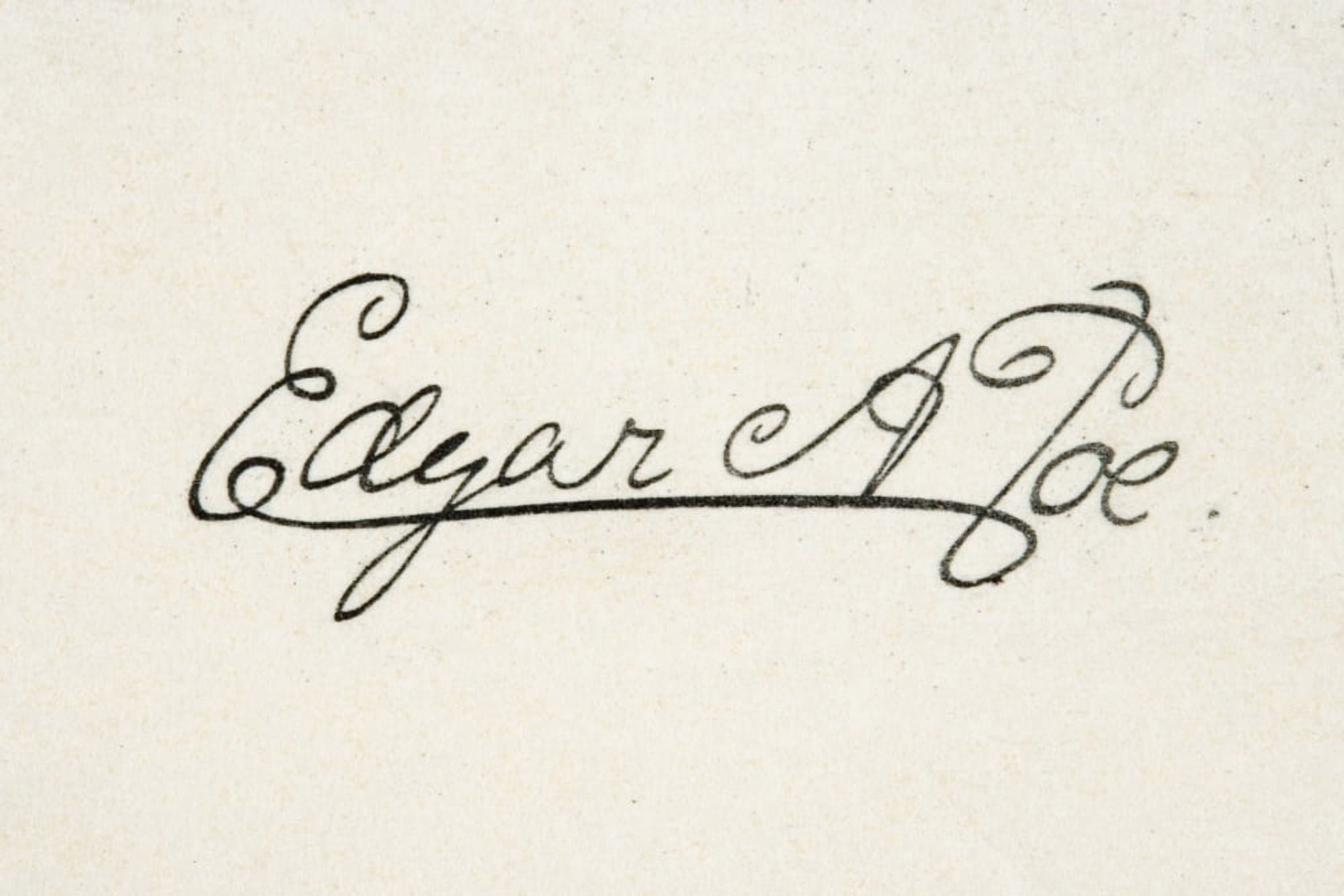 Signature Of Edgar Allan Poe 1809 To 1849 American Writer Canvas Art - Ken Welsh Design Pics (17 x 11)