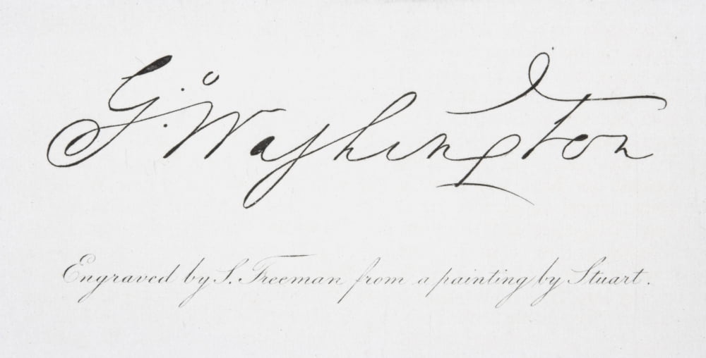 Signature Of George Washington 1732 To 1799 First President Of The United States Of America Canvas Art - Ken Welsh Design Pics (20 x 10)