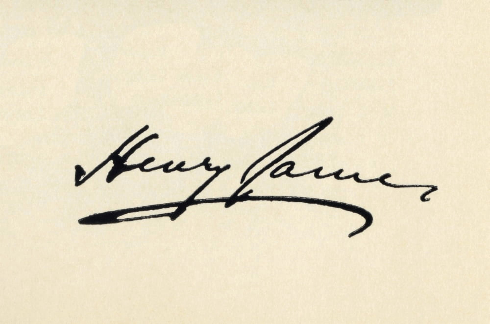 Signature Of Henry James 1843 - 1916 American Born Author Canvas Art - Ken Welsh Design Pics (36 x 22)