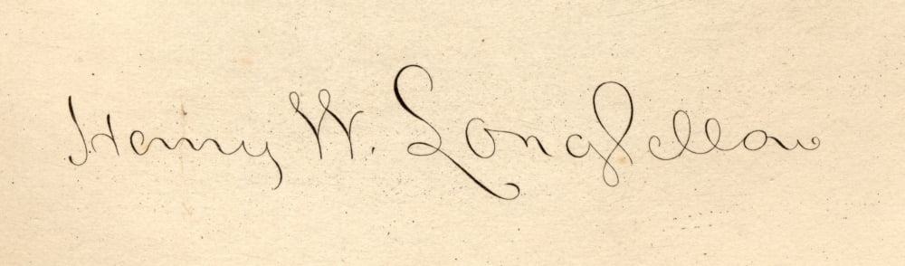 Signature Of Henry Wadsworth Longfellow (1807-1882) The Most Popular American Poet In The 19Th Century Canvas Art - Ken Welsh Design Pics (36 x 11)