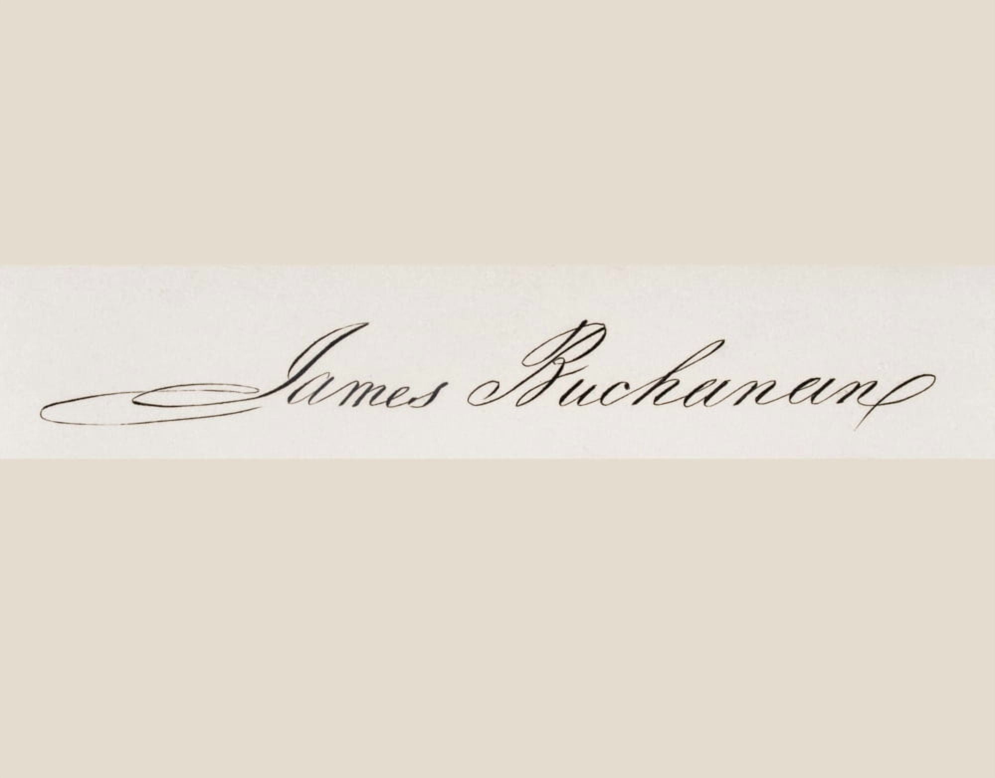 Signature Of James Buchanan 1791 To 1868 15Th President Of The United States 1857 To 1861 Canvas Art - Ken Welsh Design Pics (32 x 24)