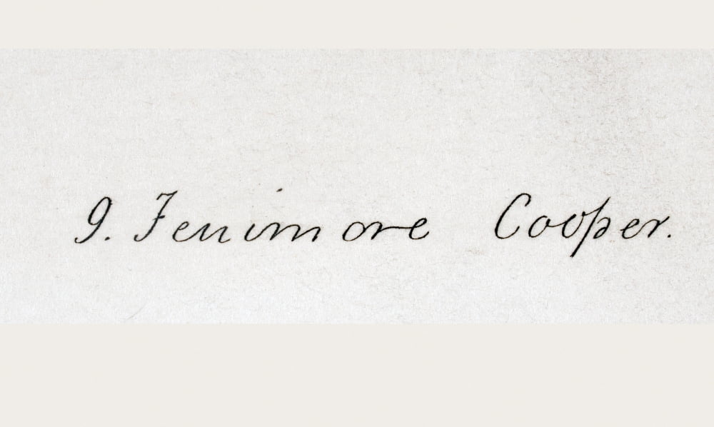Signature Of James Fenimore Cooper 1789 To 1851 American Novelist Of Frontier Tales Canvas Art - Ken Welsh Design Pics (19 x 11)