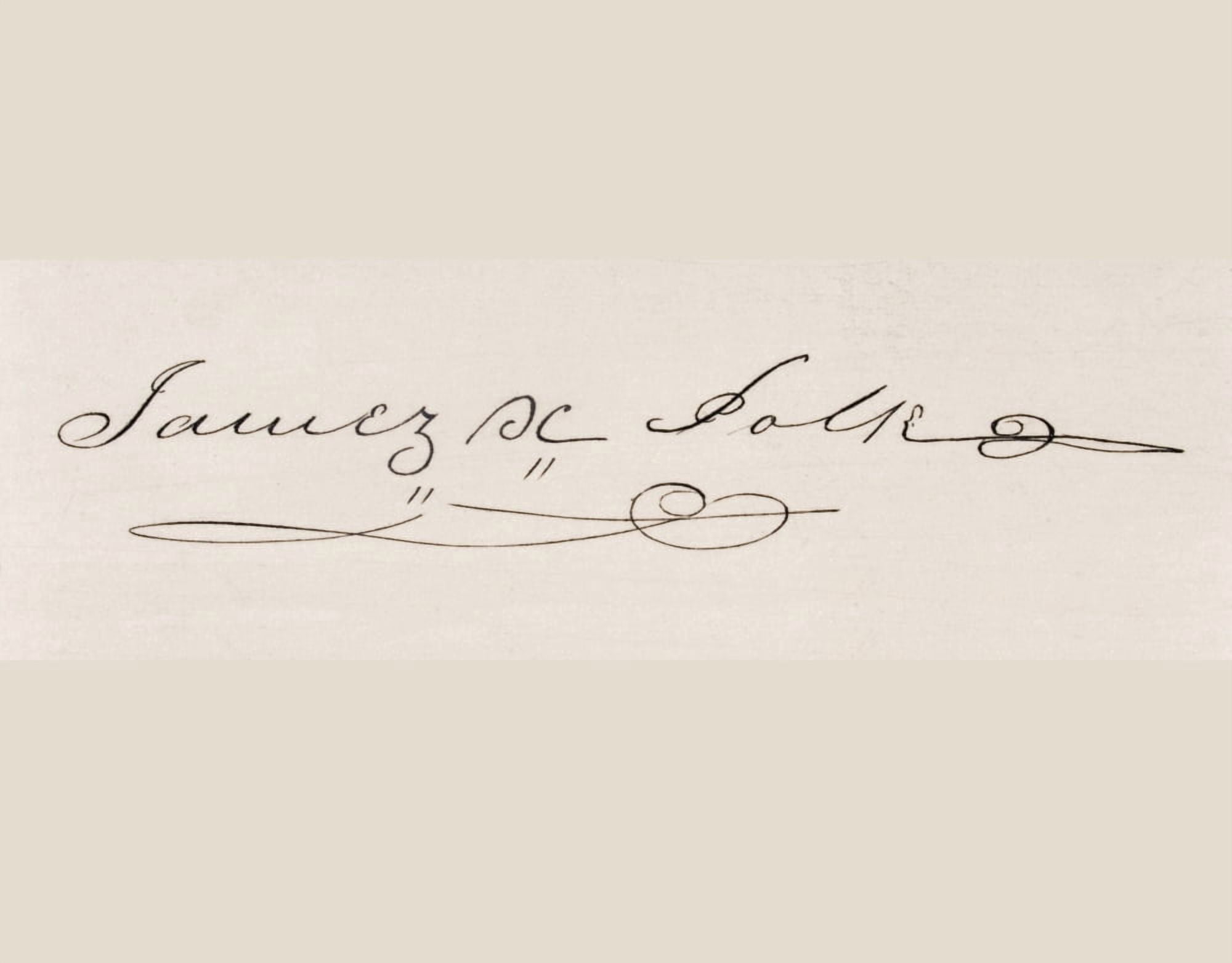 Signature Of James Knox Polk 1795 To 1849 11Th President Of The United States 1845 To 1849 Canvas Art - Ken Welsh Design Pics (32 x 24)