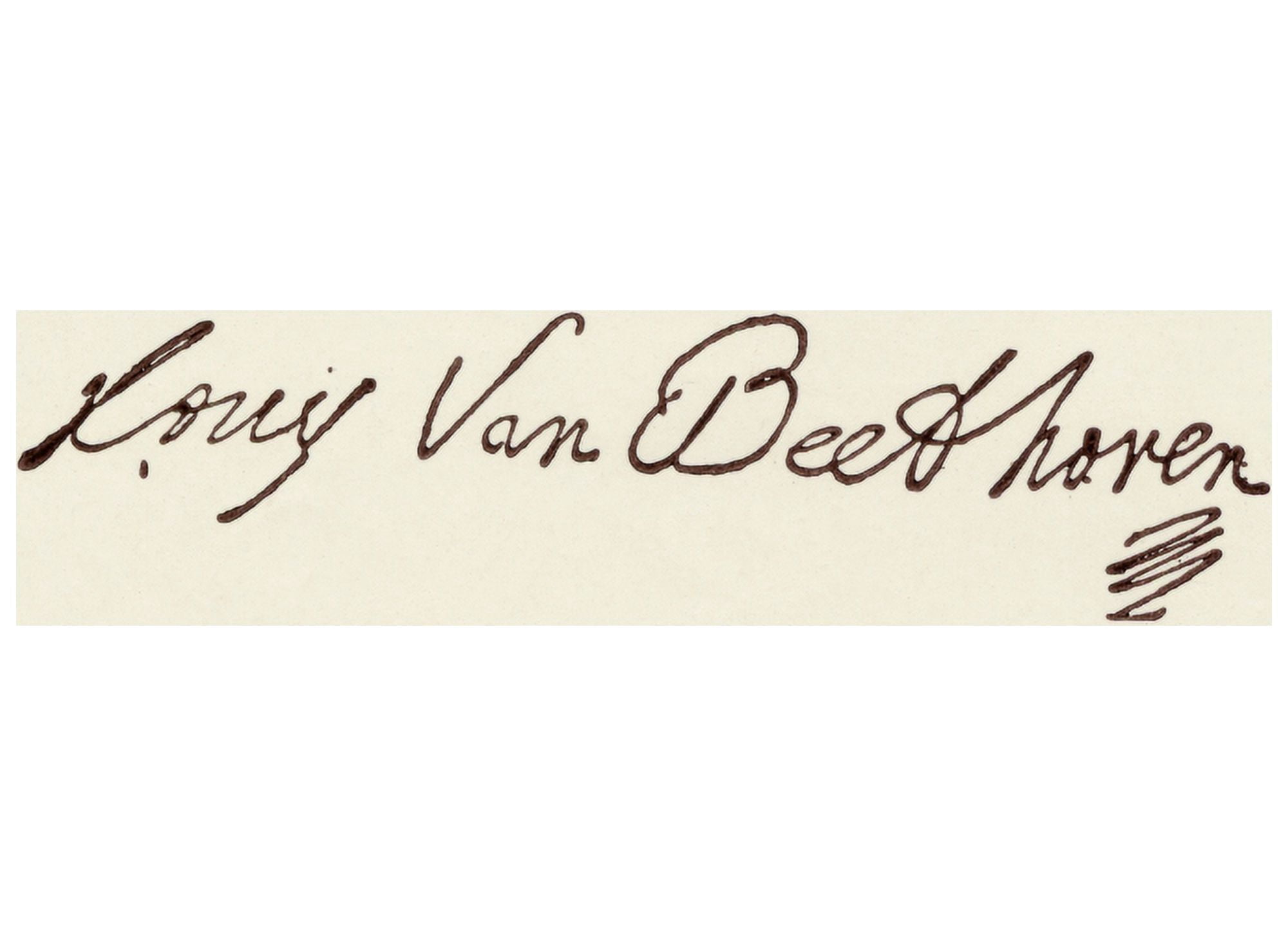 Signature Of Ludwig Van Beethoven 1770 To 1827 German Composer And Pianist Canvas Art - Ken Welsh Design Pics (17 x 12)
