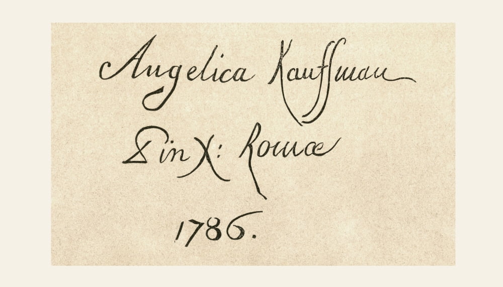 Signature Of Maria Anna Angelika Or Angelica Katharina Kauffman 1741 Canvas Art - Ken Welsh Design Pics (18 x 10)