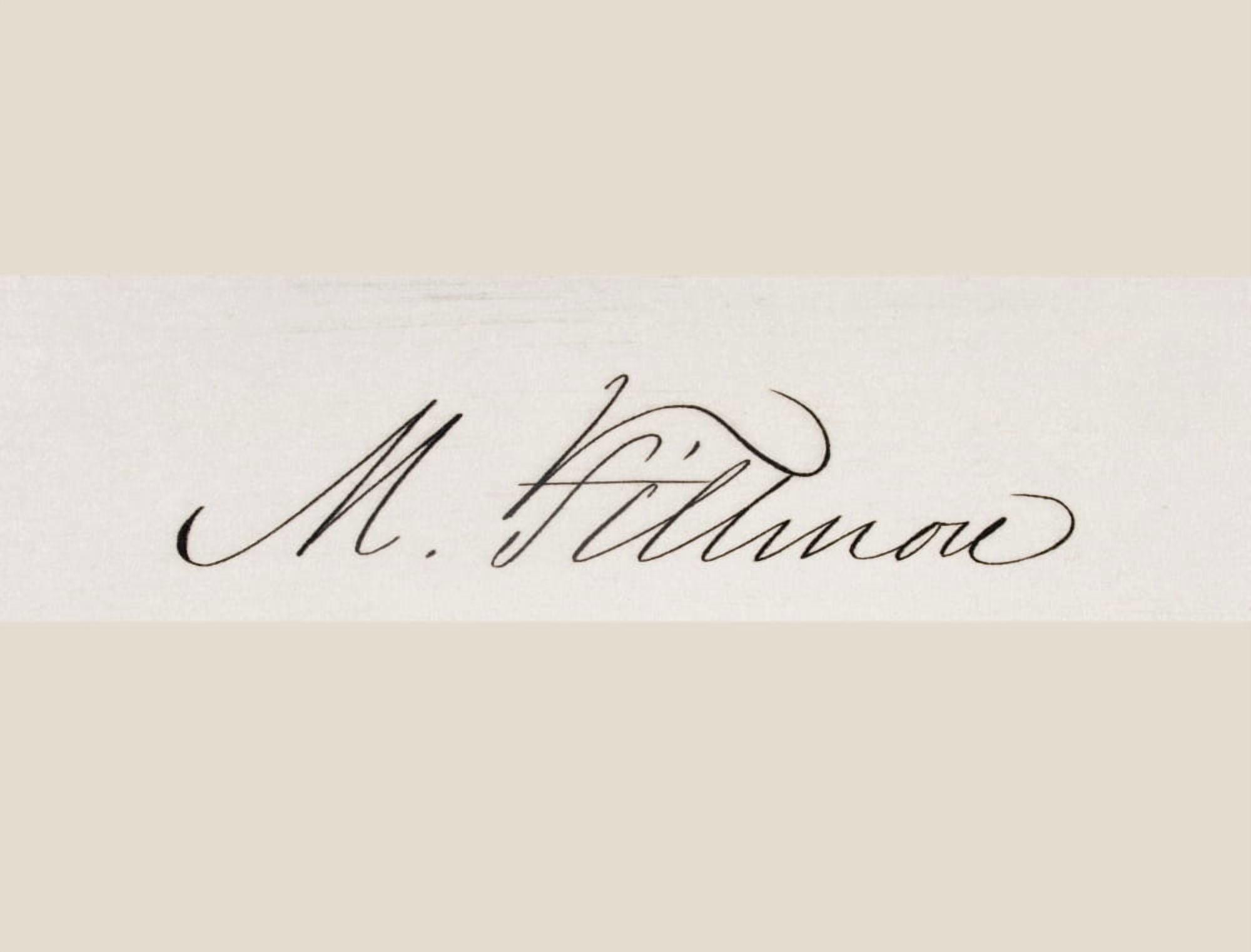 Signature Of Millard Fillmore 1800 To 1874 13Th President Of The United States 1850 To 1853 Canvas Art - Ken Welsh Design Pics (32 x 24)