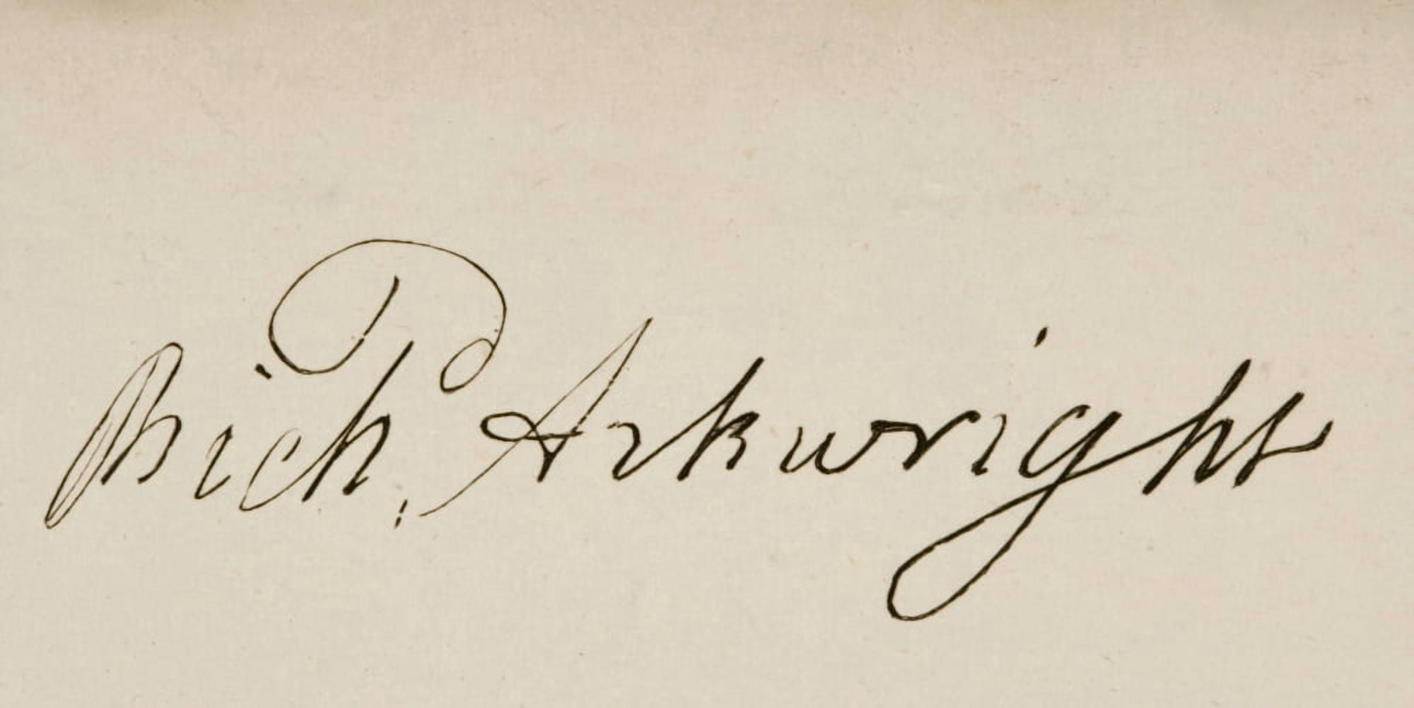 Signature Of Sir Richard Arkwright 1732 1792 English Textile Industrialist And Inventor Canvas Art - Ken Welsh Design Pics (20 x 10)