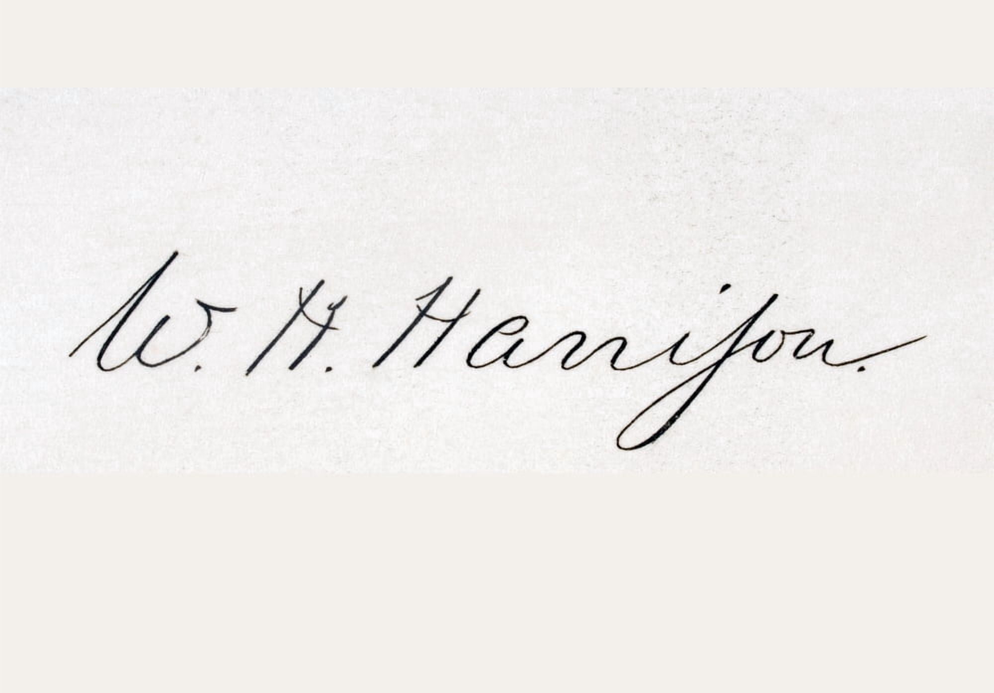 Signature Of William Henry Harrison 1773 To 1841 9Th President Of The United States Canvas Art - Ken Welsh Design Pics (17 x 12)