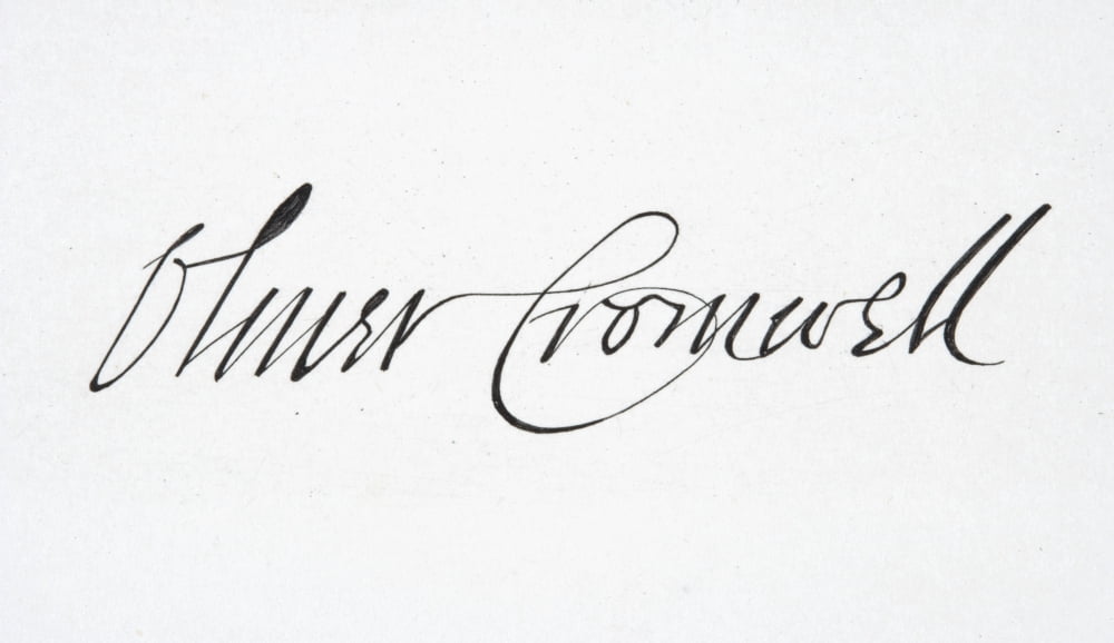 Signature Of Oliver Cromwell 1599 To 1658 English Military Leader And Politician Head Of State 1653 To 1659 Canvas Art - Ken Welsh Design Pics (19 x 11)