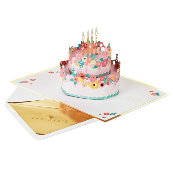 Hallmark Signature Paper Wonder 3D Pop-Up Birthday Card (Every Good Thing Floral Cake)