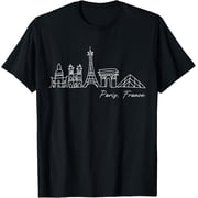 Signature Paris City Skyline Eiffel Tower - France Souvenir T-Shirt men and women can wear, black, white, gifts