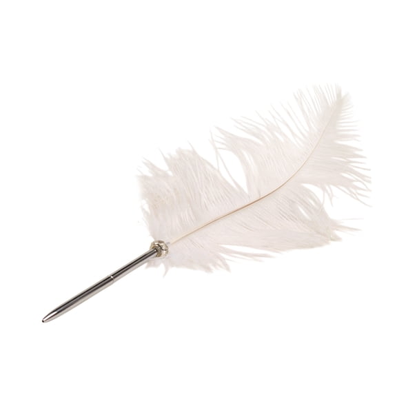 Signature Pen for Weddings and Events Elegant Guest Book Writing Pen with Feather Vintage for Guest and Decorations Unique Bridal Shower Accessory