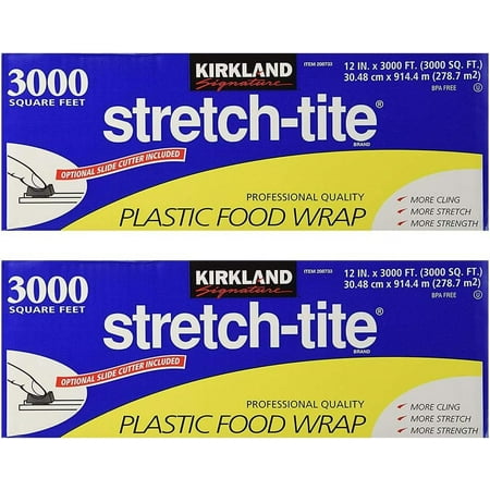 Signature Plastic Food Wrap - 6000 SQ. FT (2 Pack, 12" x 3000 SQ. FT Each)