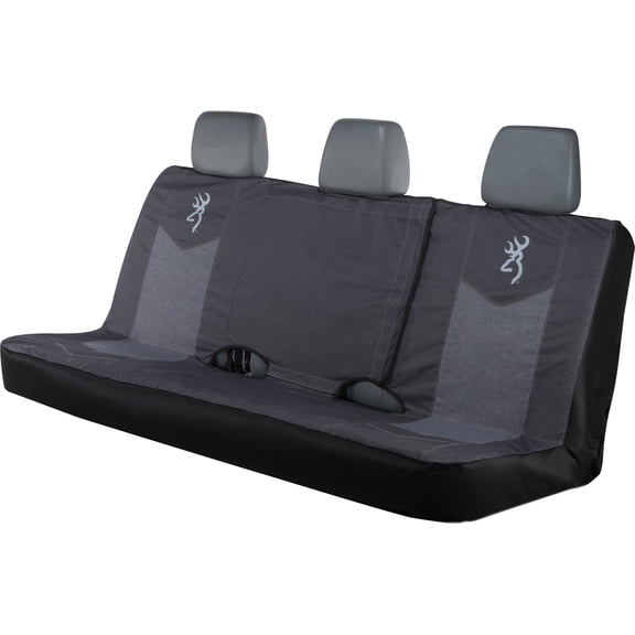 Browning Universal Bench Seat Covers, Water and Dirt Resistant Car, Truck, and SUV Seat Covers, Chevron (Black/Gray)