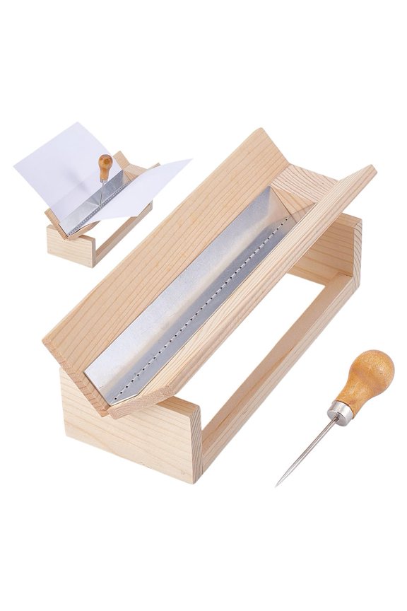 Signature Punching Tool for Bookbinding Bookbinding Punching Cradle with Aluminum Piercing Guide Book Binding Tools Punching Guide Set for DIY Crafts Notebooks Journals Planners Books Wood