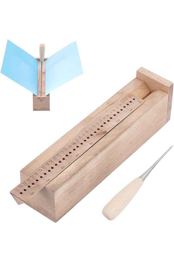 Signature Punching Tool for Bookbinding Bookbinding Punching Cradle with Wooden Piercing Guide Book Binding Tools Set for DIY Crafts Multi-color