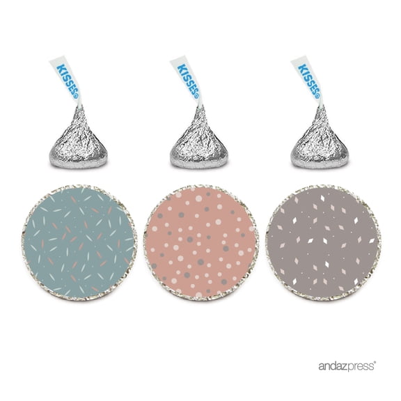 Signature Rustic Pastels Party, Chocolate Drop Labels Stickers, Patterns, 216-Pack