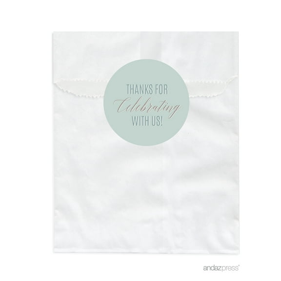 Rustic Pastels Party Favor Bags 5x7, 24-Pack with Stickers, Burlap Kraft Decorations