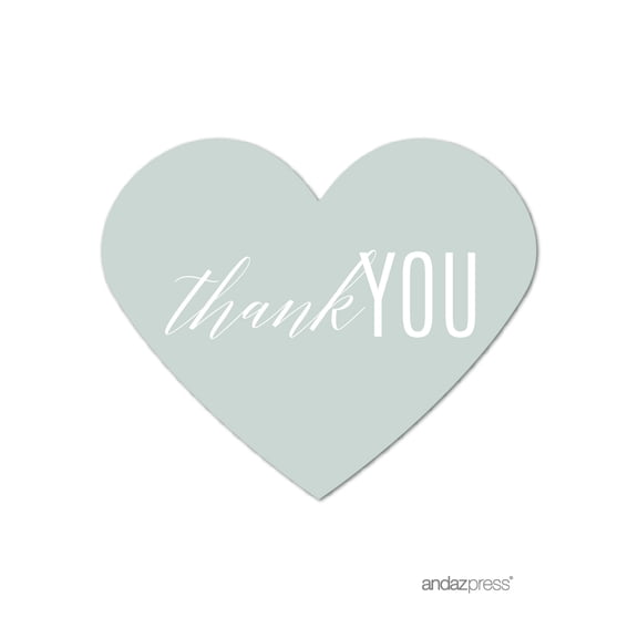 Signature Rustic Pastels Party, Heart Labels Stickers, Thank You!, 75-Pack
