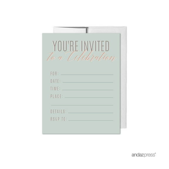 Signature Rustic Pastels Party, Invitations with Envelopes, 20-Pack