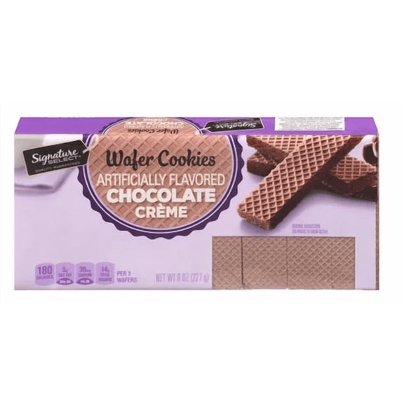 Signature S Wafer Cookies Chocolate Creme Flavored 8 oz