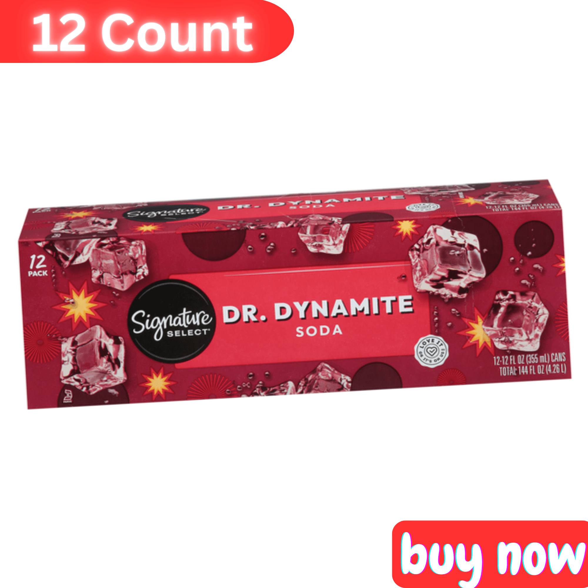 Signature SELECT Soda, Dr. Dynamite, 12 fl oz, 12-Count – Classic Flavored Cola Beverage, Family Pack