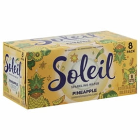 Signature SELECT Soleil Pineapple Flavor Sparkling Water, 8 Pack, 12 fl oz Cans, Zero Calories