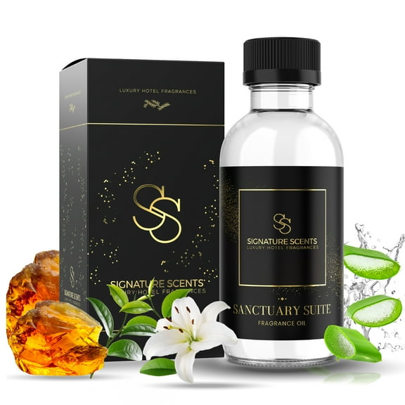 Signature Scents - Luxury Hotel Collection - Hotel Fragrance Oil - Diffuser Oil Blends for Aromatherapy (Sanctuary Suite) 4.05 Fl Oz (120ml) + 2 Free Samples
