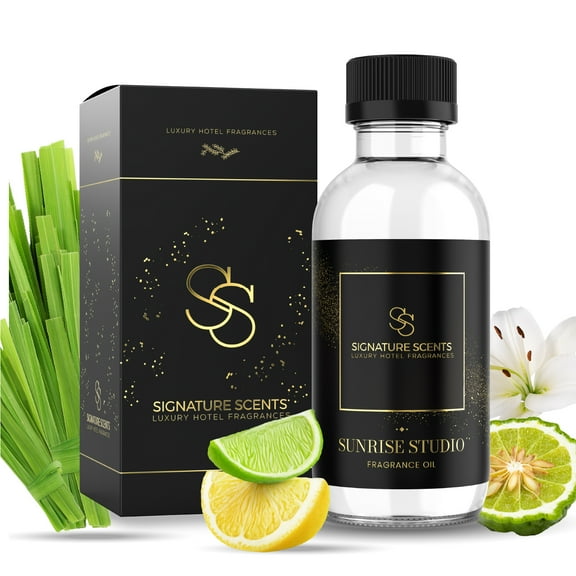 Signature Scents - Luxury Hotel Collection - Hotel Fragrance Oil - Diffuser Oil Blends for Aromatherapy (Sunrise Studio) 4.05 Fl Oz (120ml) + 2 Free Samples
