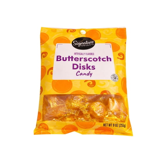 Signature Select Butterscotch Disks Hard Candy, 9 oz Bag
