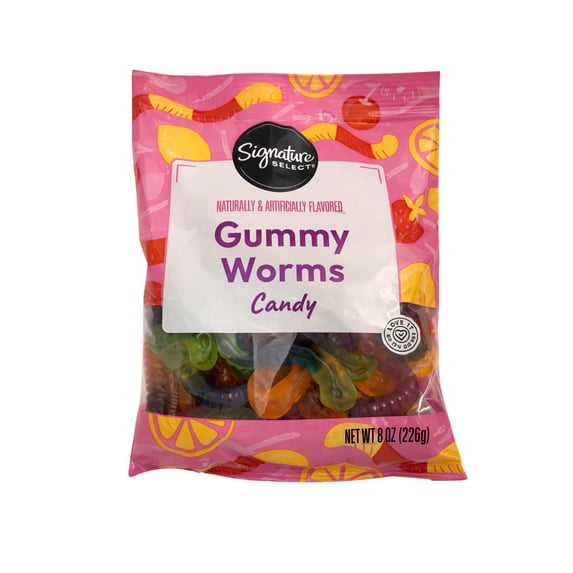 Signature Select Gummy Worms Candy, 8 oz Bag