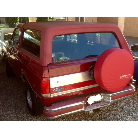 Signature Series - FORD BRONCO 31" Silver Anniversary Red Vinyl Tire Cover