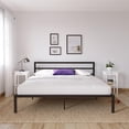 thumbnail image 1 of Signature Sleep Premium Modern Platform Bed with Headboard, Industrial Style, Sturdy Metal Frame with Slats, King, Black, 1 of 15