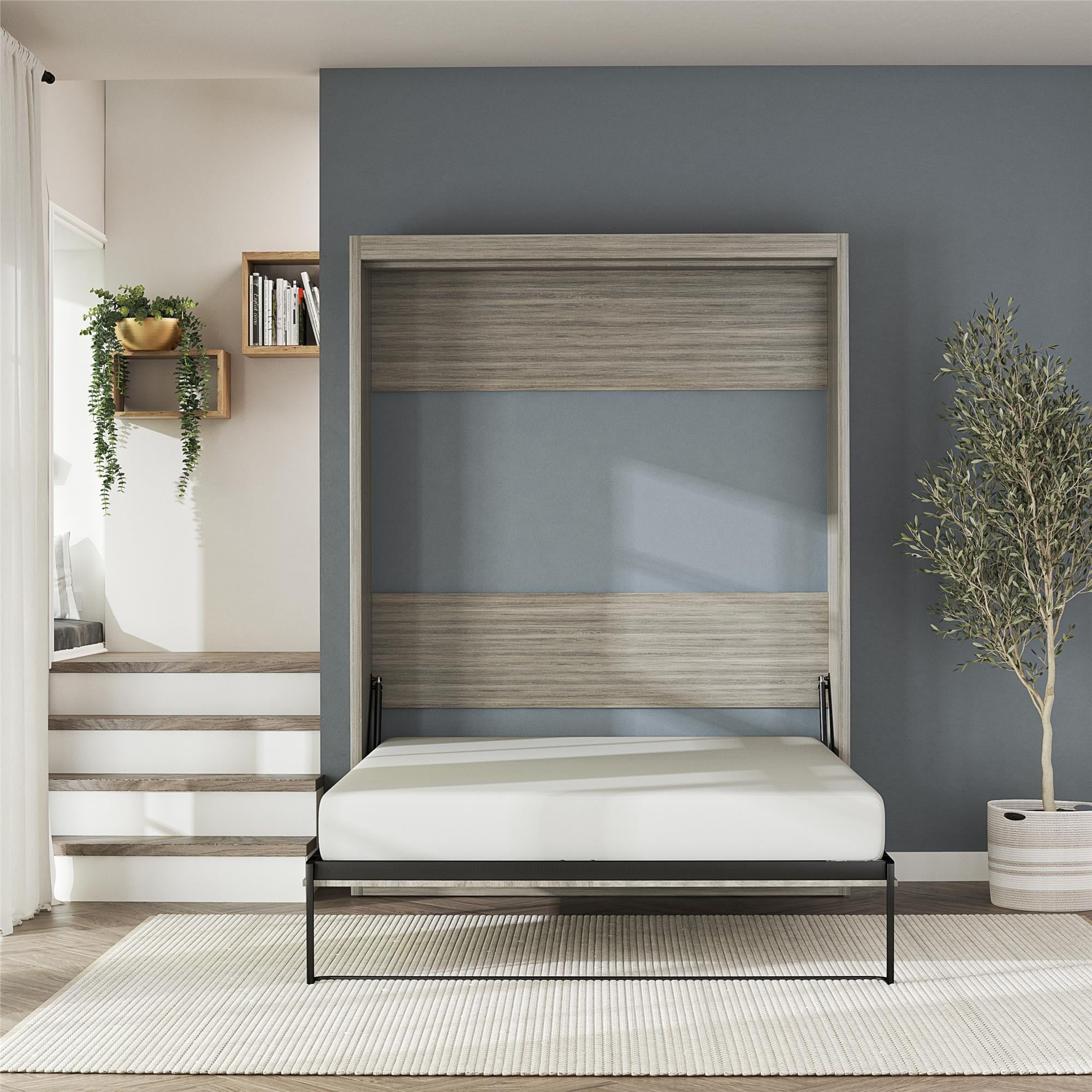 Signature Sleep Queen Wall Bed in Gray Oak