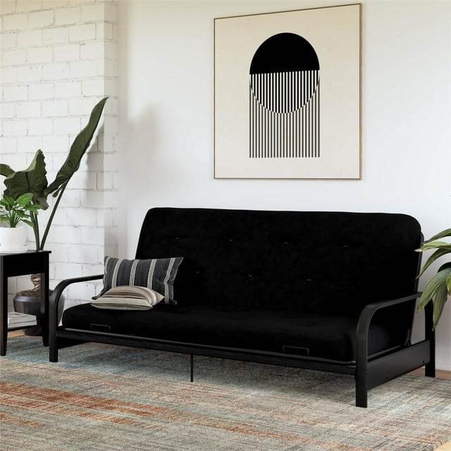 Signature Sleep Trule 6" Innerspring Futon Mattress, Polyester Linen, Full, Black