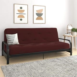 Milton Green Stars 8-Inch Replacement Futon Pad, Full-Size-Color:Burgundy 