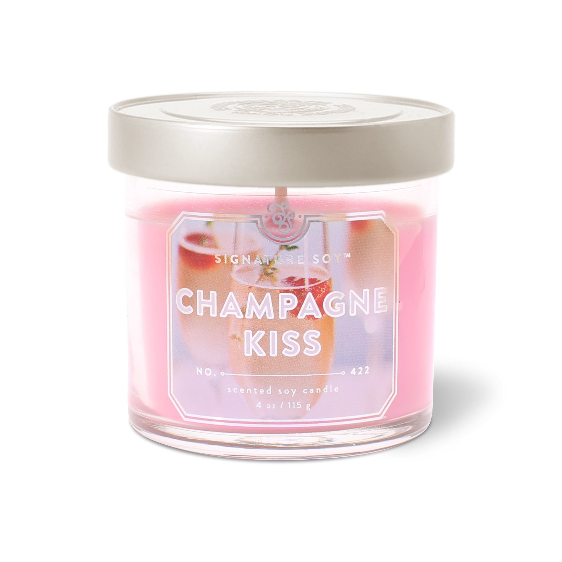 Scalloped Champagne & Rose Soy Candle