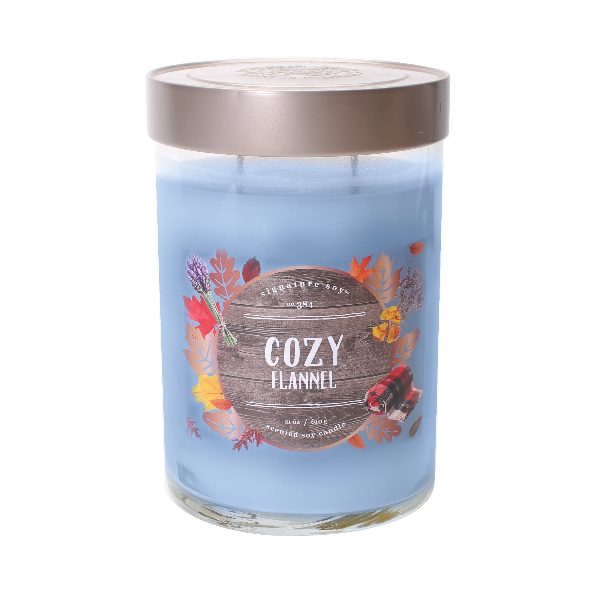 Cozy Flannel Blue Soy Wax Scented Jar Candle