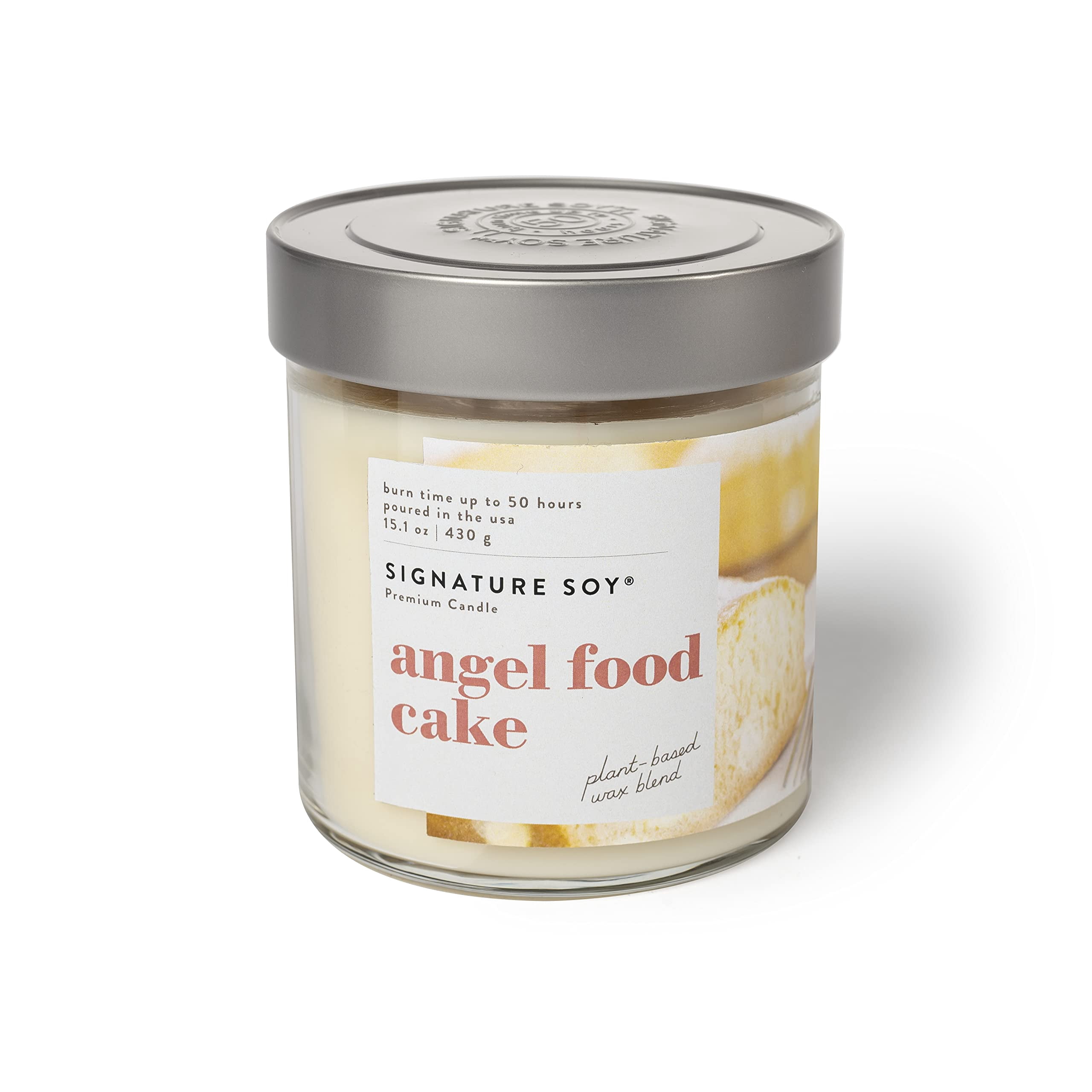 Signature Soy Angel Food Cake Scented Candle – Large Jar, 2-Wick, 50 Hour Burn, Coconut & Sugar Scent