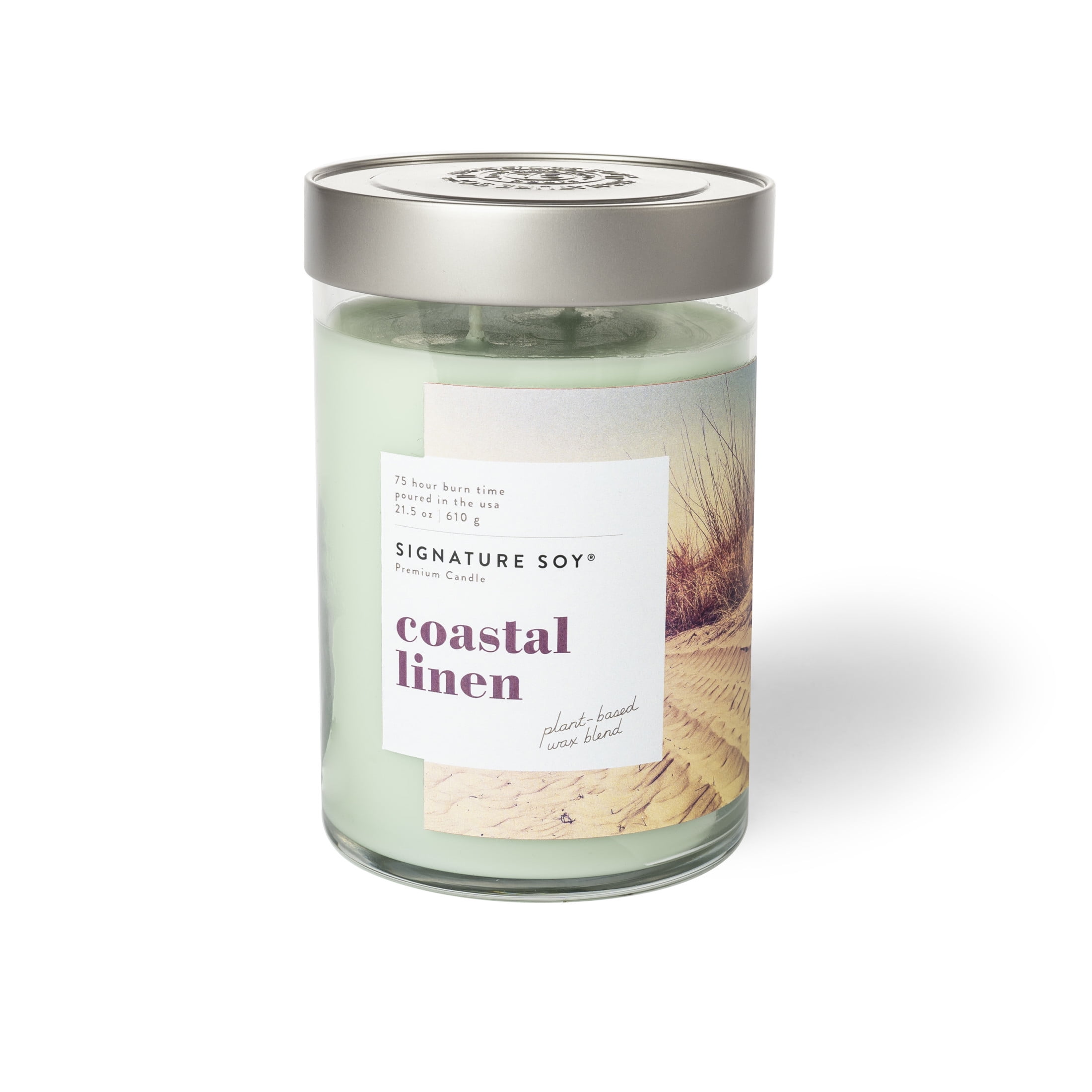 White Lavender Coastal Linen Scented Soy Jar Candle