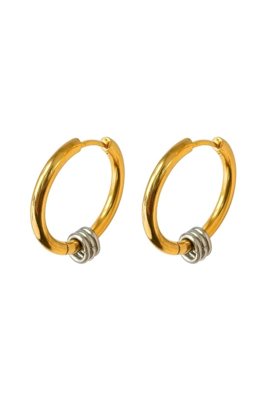 Signature Style Mixed Metal Two-Tone Earrings