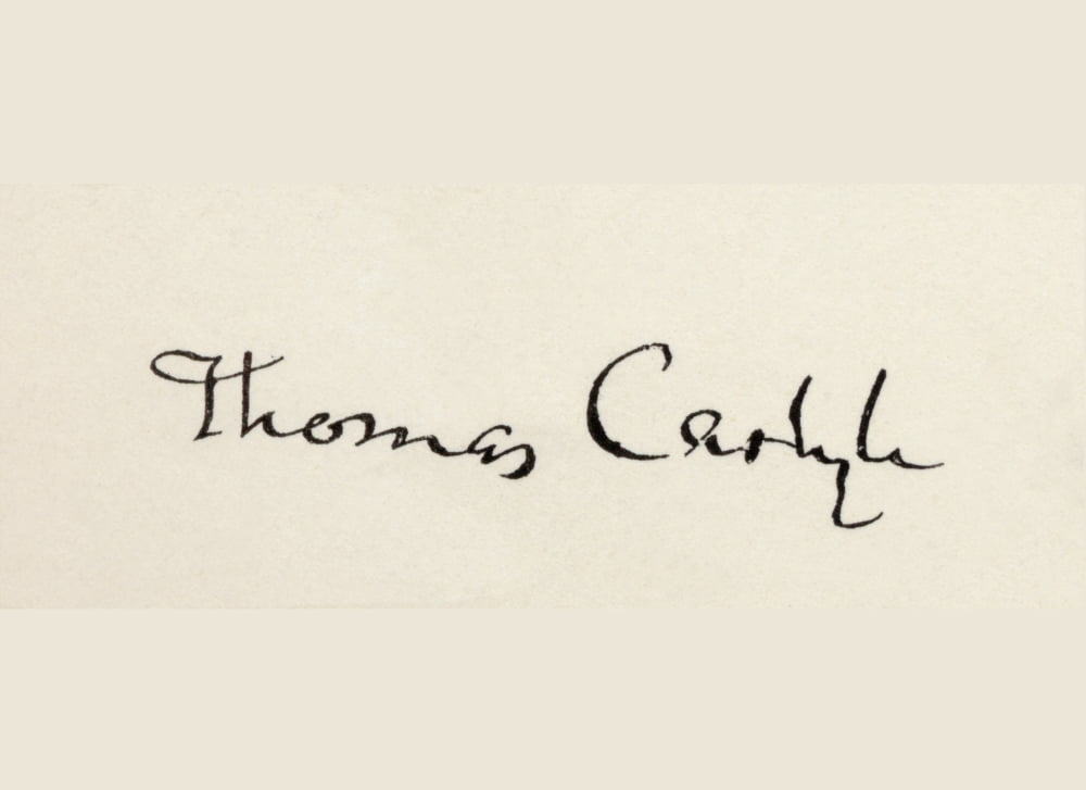 Signature Of Thomas Carlyle 1795 To 1881 Scottish Satirical Writer Essayist Historian And Teacher From A 19Th Century Illustration Canvas Art - Ken Welsh Design Pics (34 x 24)