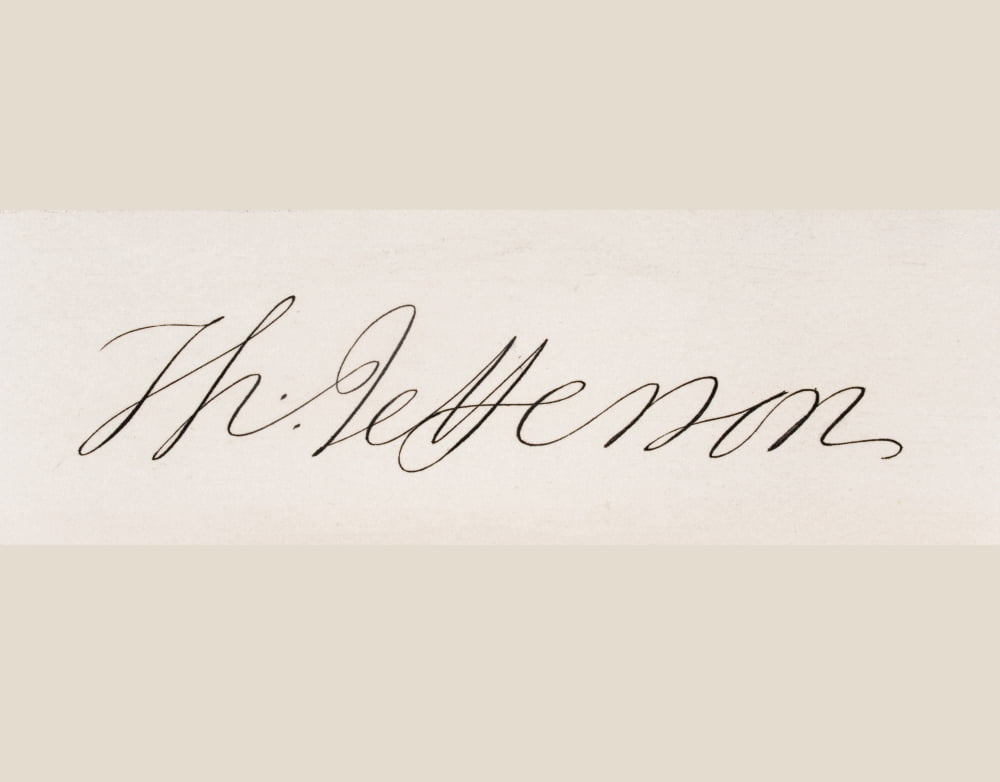 Signature Of Thomas Jefferson 1743-1826 Third President Of The United States Primary Author Of Declaration Of Independence Canvas Art - Ken Welsh Design Pics (16 x 12)