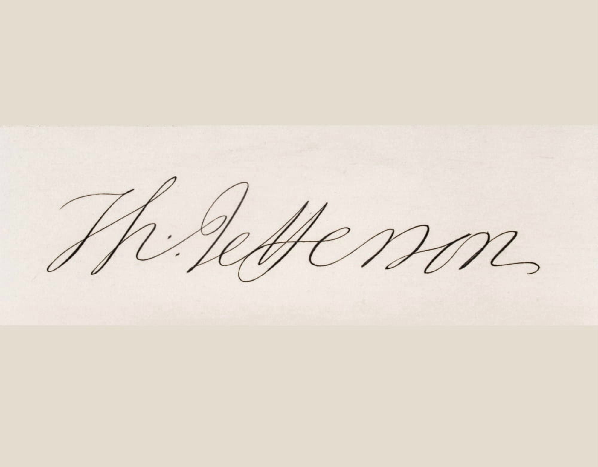 Signature Of Thomas Jefferson 1743-1826 Third President Of The United States Primary Author Of Declaration Of Independence Canvas Art - Ken Welsh Design Pics (32 x 24)