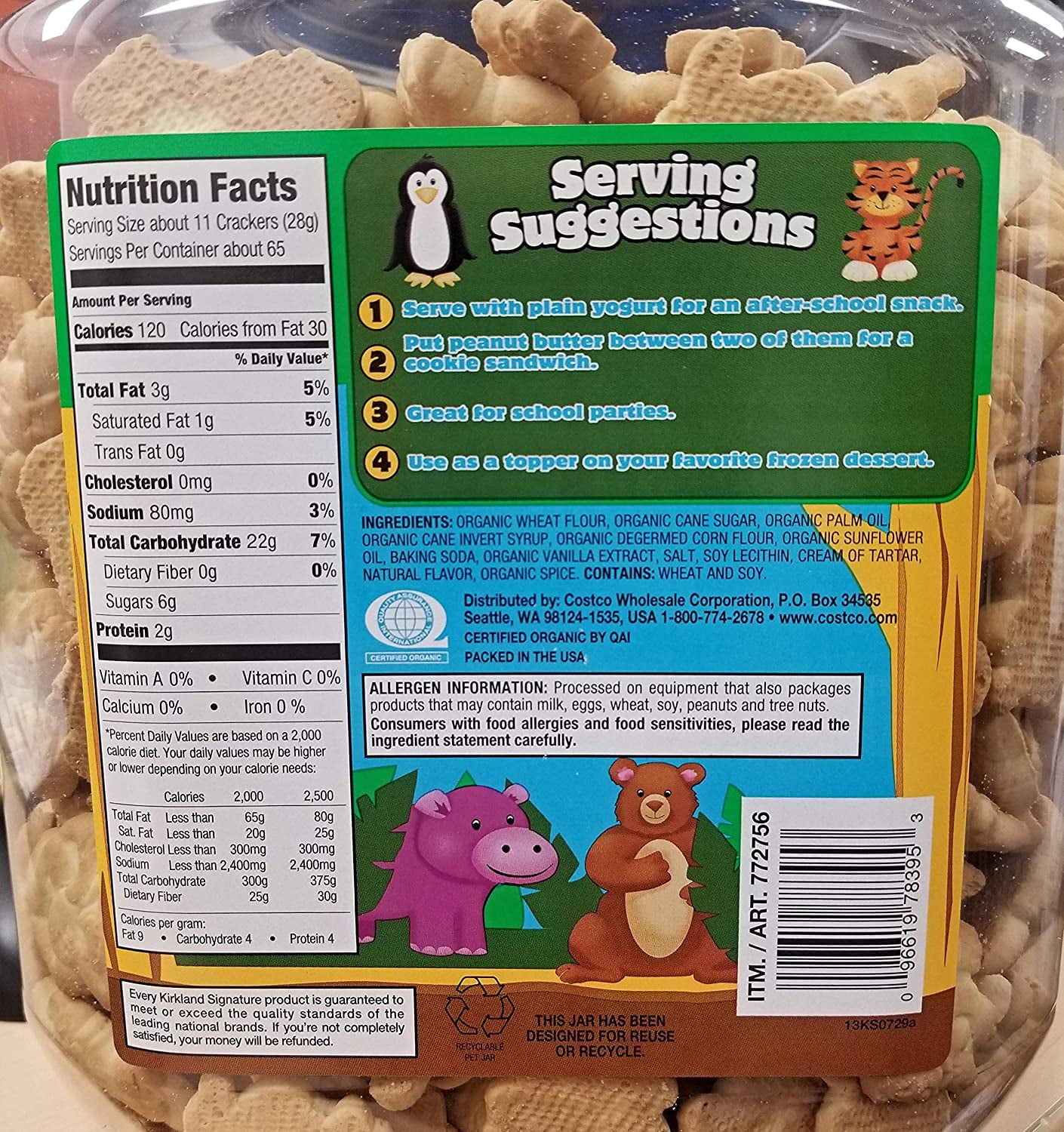 Signature USDA Organic Animal Crackers 64 Oz.