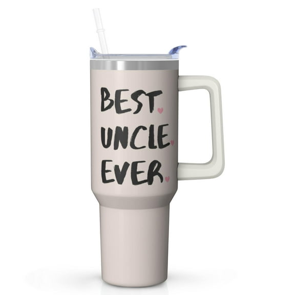 Signature Uncle Gift - 40 Oz Tumbler from Niece Nephew, Stainless Steel Insulated with Straw, Birthday Father's Day Christmas Present