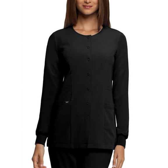 Signature by Grey's Anatomy™ Women's 2 Pocket Snap Front Solid Scrub Jacket